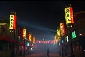 《长夜灯塔》封面：夜色中的灯塔光束扫过海面